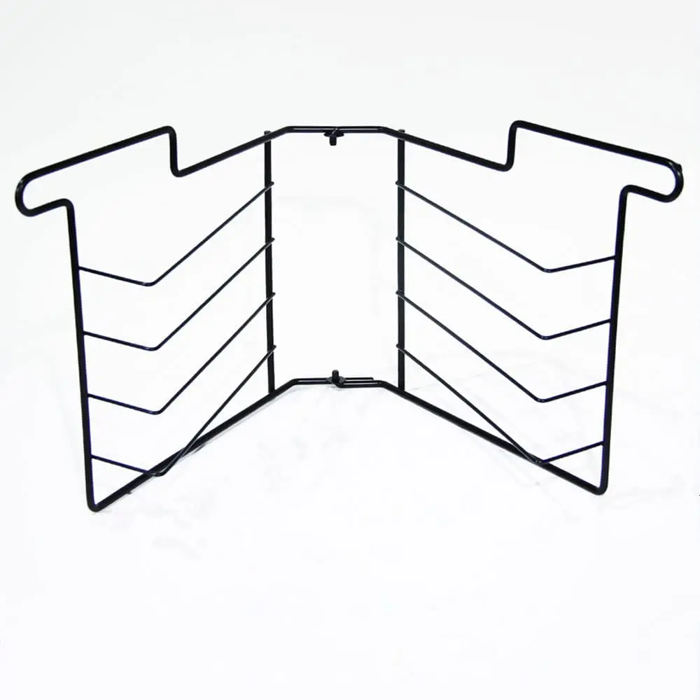 Collapsible Stand plate Pan Set  One Pizza Rack with Five 10 Inch Non-stick Carbon Steel Pizza trays