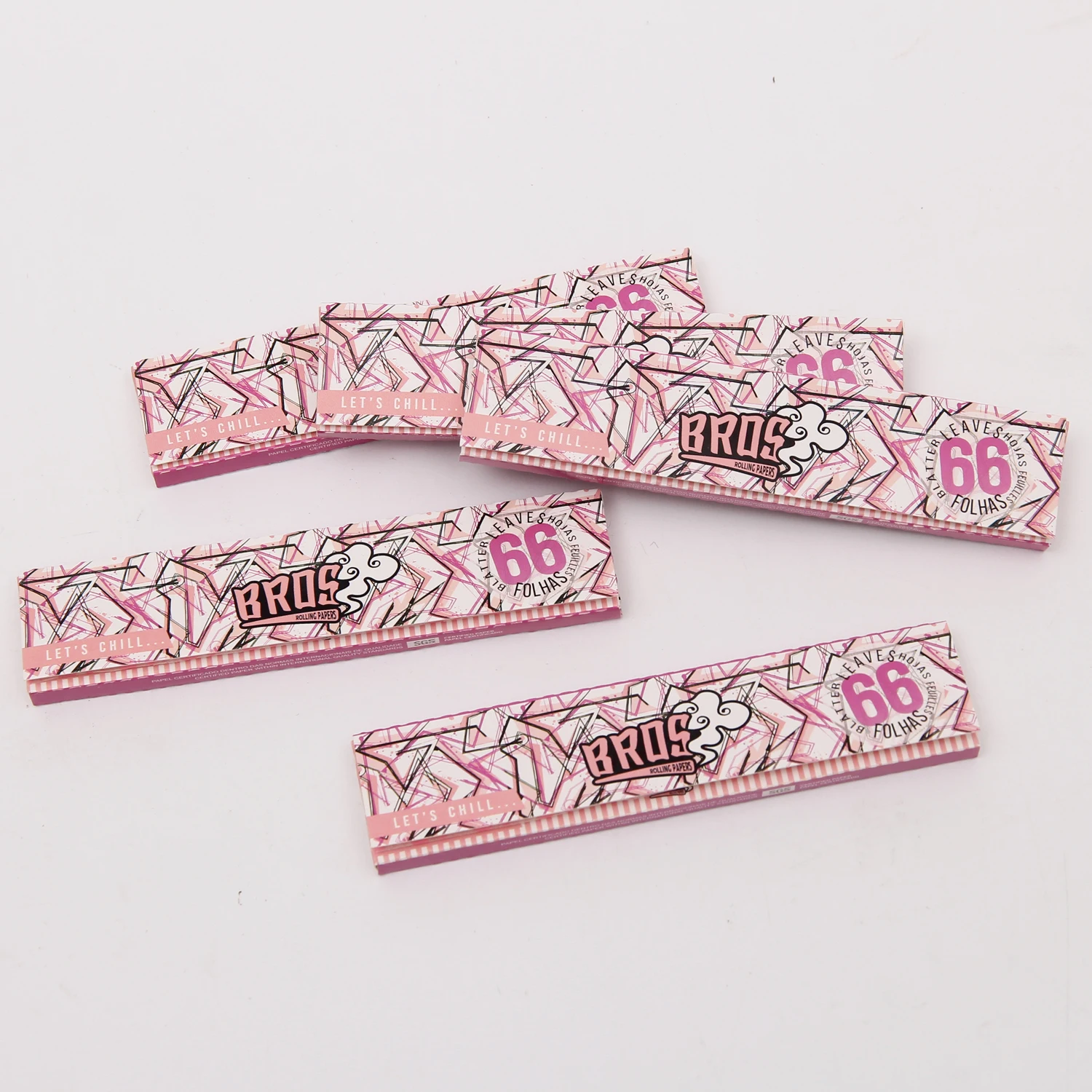 pink packing custom rolling paper for smoking rice paper white with pink line