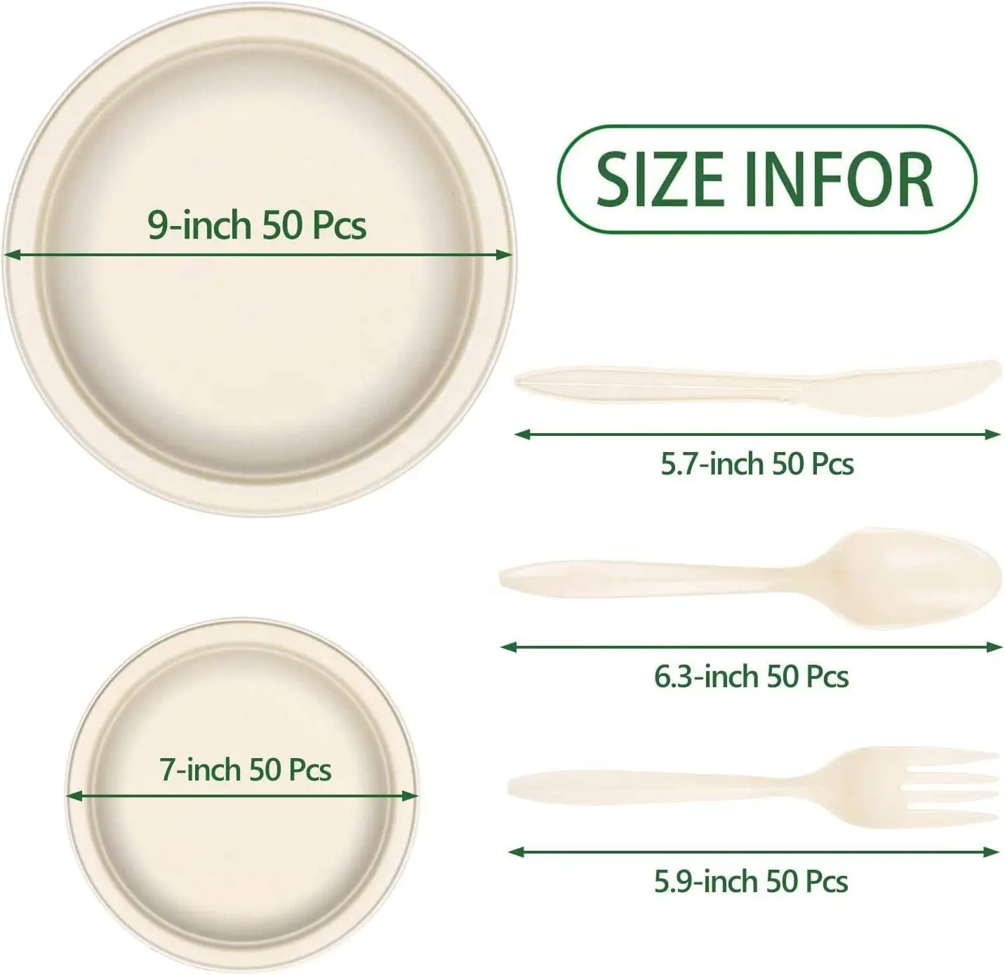 HENGLV Eco-Friendly Compostable Bagasse Tableware Food Packaging Tray Multi-Purpose 4-Compartment Paper Plate