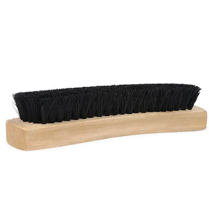 high quality square wooden handle horse hair shoe brush