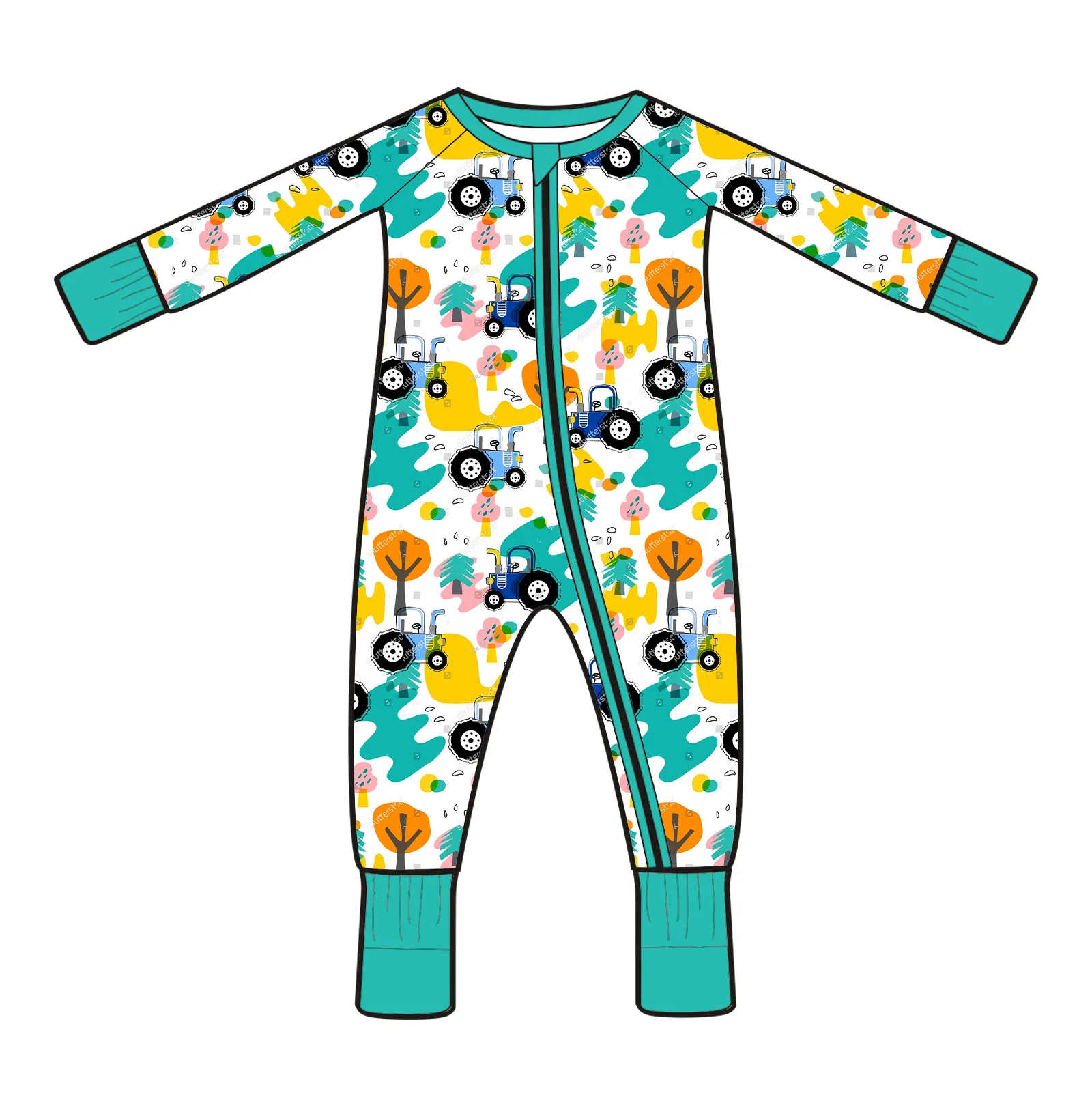 Comfortable Newborn Sleeper with Bamboo Viscose Two Way Zipper Long Sleeves and Folded Feet for Gentle and Cozy Fit