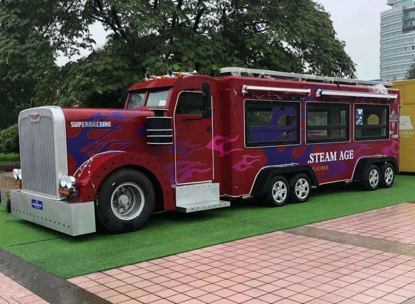 Factory outlet complete kitchen equipment fast food snack beverage coffee milk tea restaurant catering van truck trailer cart