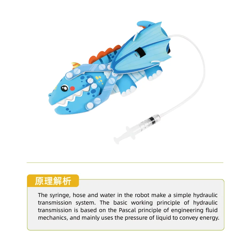 Science DIY Hydraulic Machinery Arm Model Craft Kit With Electrical Accessories Science Engineering Toys STEM DIY Kit Education