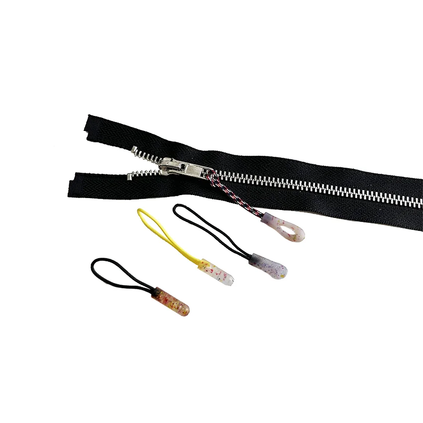 New Design  Eco-Friendly Material Nylon Rope  Multi Color Recycled TPU+PET Clothes Zipper Pullers