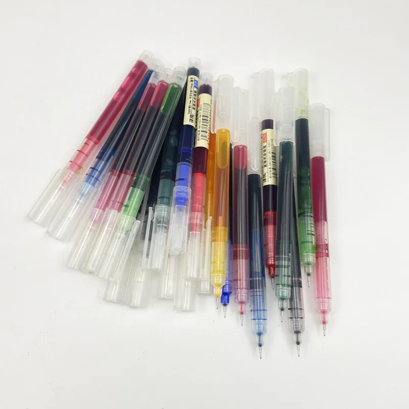 Black Blue Red Orange Green Purple Roller Gel Pen Wholesale Custom Cheap Roller Pen 0.5 mm