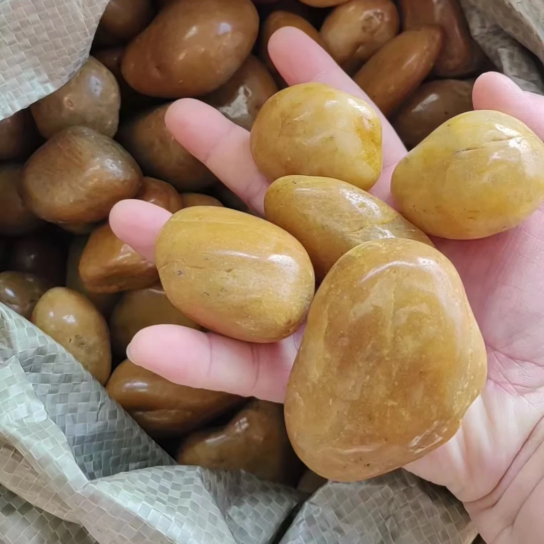 Отличное качество отполированный желтый галечный камень красный смешанный цвет гальки от Нанкинского завода по хорошей цене