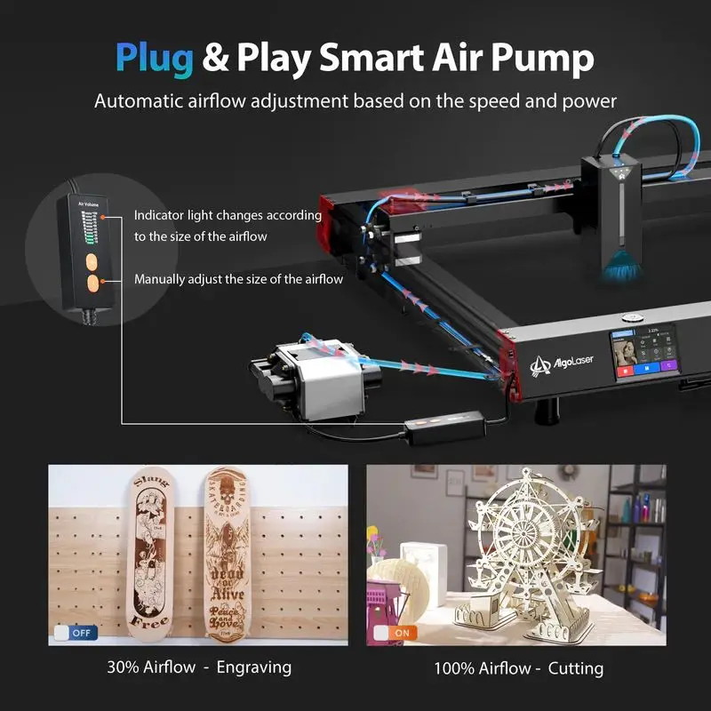 Algolaser Delta factory 440*415mm Engraving Size 0.01mm Accuracy Laser Engraver, 22 watt Laser power Small laser cutting machine