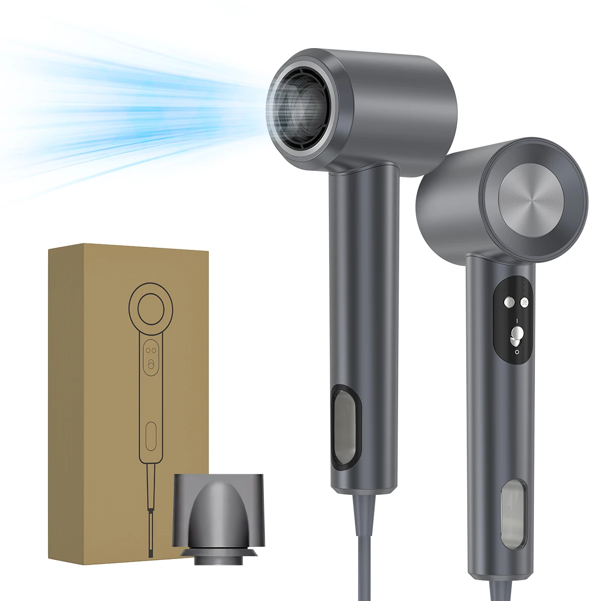 1600W Professional Salon High Quality Hair Dryer Quick-Drying Intelligent Negative Ion Hair Dryer Leafless Blow Dryer