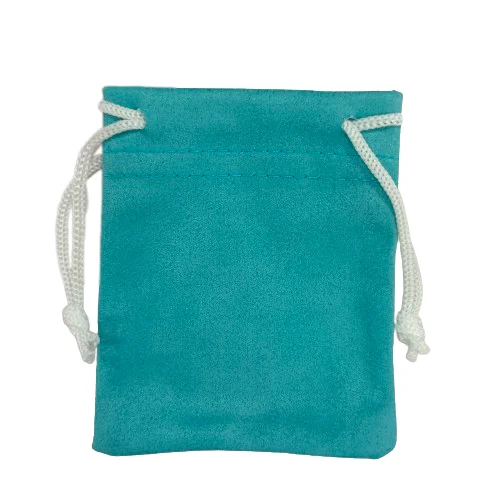 customise logo small size round bottom velvet microfiber envelope jewelry necklace gift pouch bags with custom drawstring insert