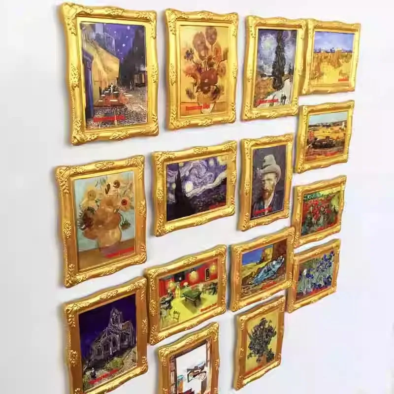 Dutch post-Impressionist painter Vincent van Gogh painting handicraft magnetic refrigerator sticker collection