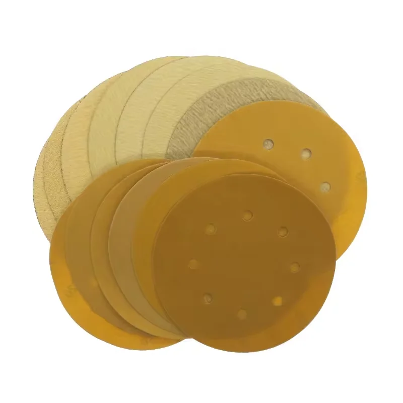 7Inch 180MM 8Holes 40 to 1000Grit RMC AP33M Golden Hook and Loop Sandpaper Sanding Paper Abrasive Disc for Polishing Grinding