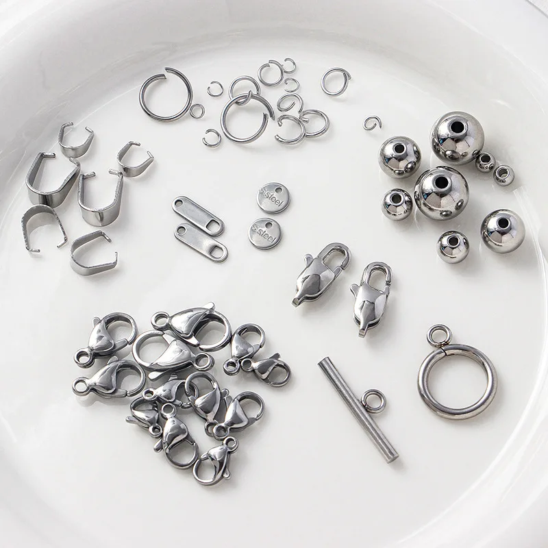 DIY Jewelry Stainless Steel Accessory  Lobster Clasps Jump Rings  Ball Head Thick Jewelry Making Finding Kits
