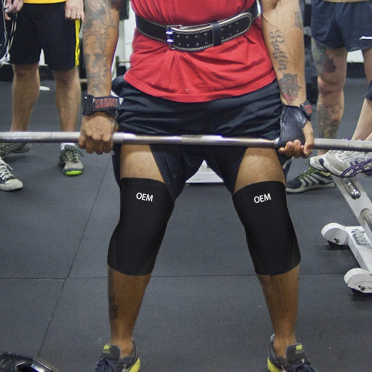 Manufacturer thickening neoprene nylon knee lift weight squat strength training knee pads