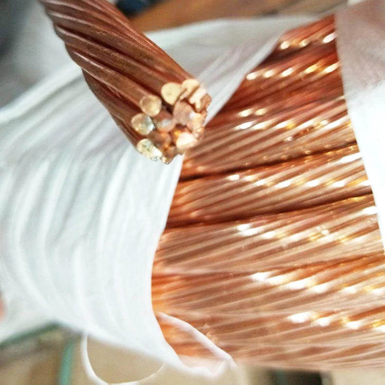 High Tension Electrical 99.97% Pure Copper Stranded Cable Wire for Grounding system