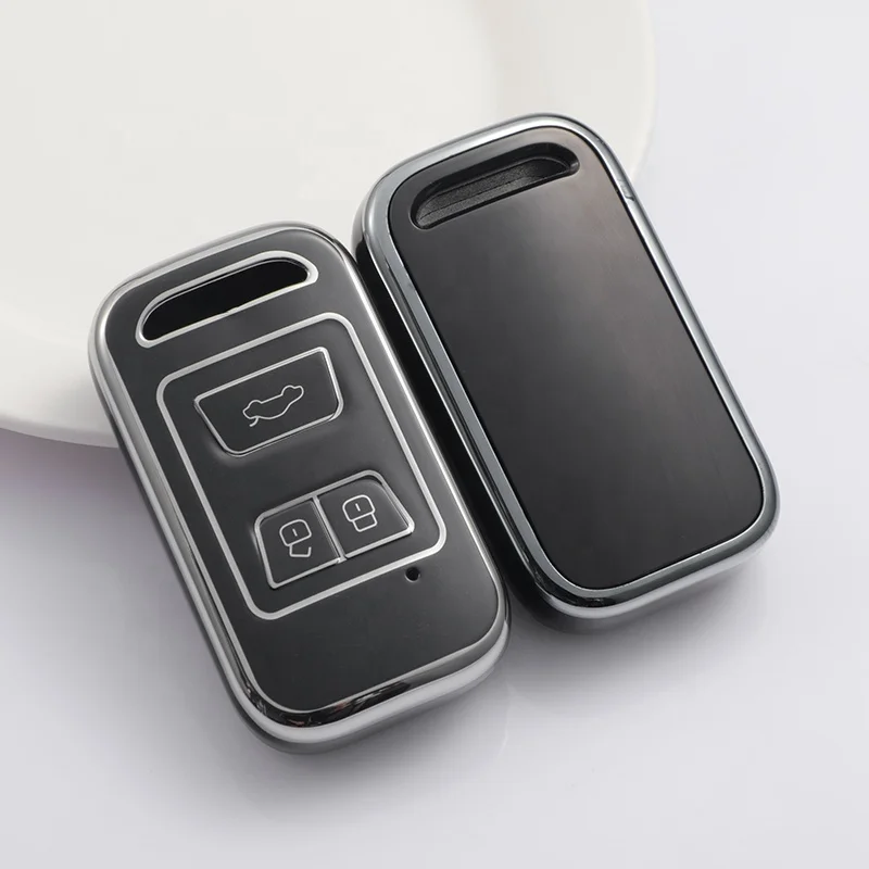 Silver Edge TPU Soft Full Protection Key Case accessories For Chery Tiggo 7 Pro 8 Plus Arrizo 5 class car key fob case cover
