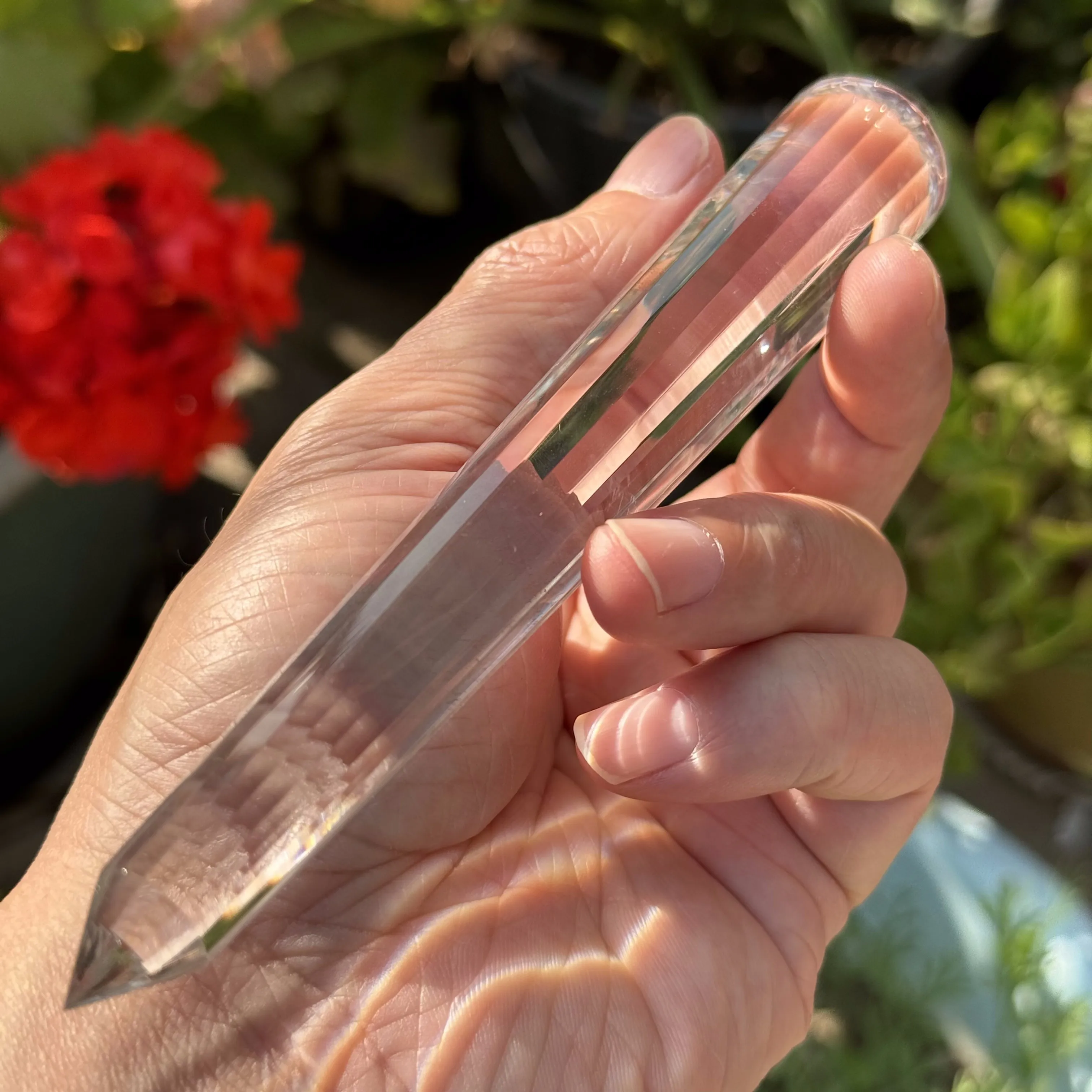 12 Sides Natural Blue Angel Feathers CRYSTAL wand Point VOGEL STYLE Double Terminated for Reiki healing Crystal Vogel