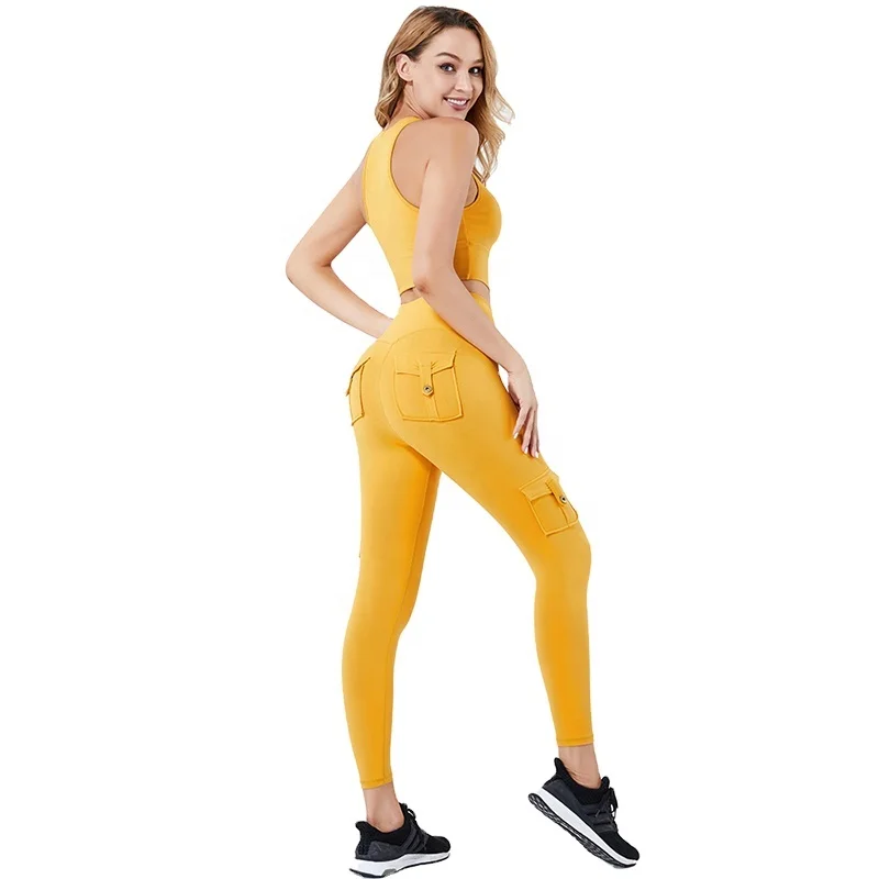 
SANFAN Custom Logo Plain Tracksuit Gym Wear Private Label Tracksuits for Women High Waist Yoga Leggings Eco-friendly OEM Service 