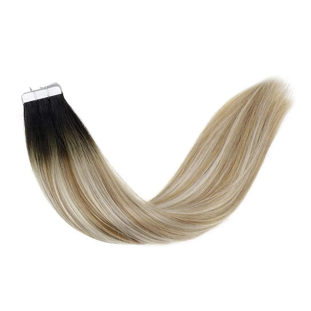 Wholesale 100% remy russian Highlights tape hair extension human hair extensions