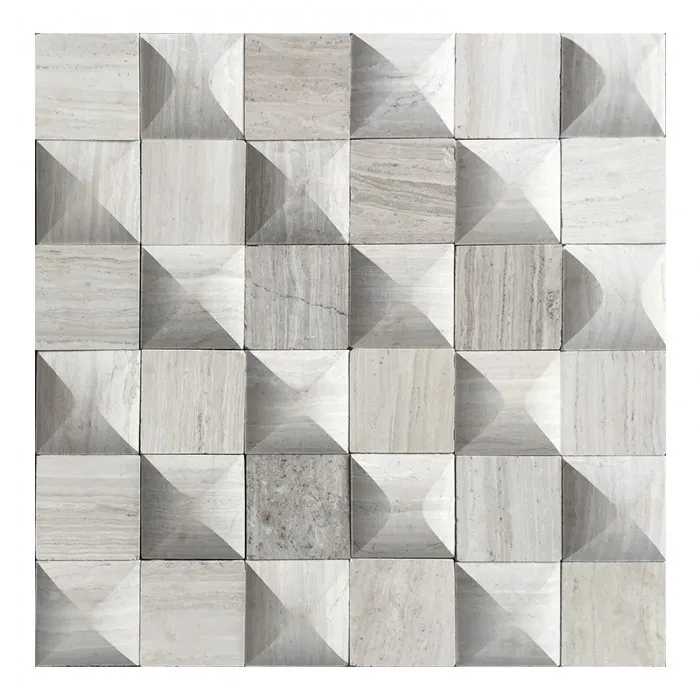 
Square shape relief surface natural culture stone mosaic wall tile 