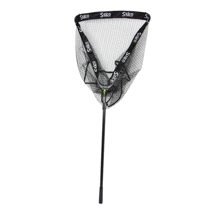 Selco Podrywka Rubber Coating Net+Al Head 60*60Cm  Net Depth 55Cm Hexagon Handle Carbon Fiber Landing Net