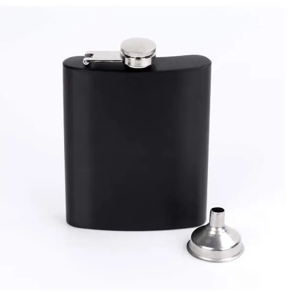 Matt Black 8OZ 304 Stainless Steel Hip Flask Funnel set Leak Proof Pocket Flask For Liquor For Men