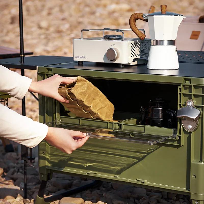 Multifunction outdoor Camping box With Table Kitchen Large Capacity folding Aluminium Table with Picnic BBQ Grill