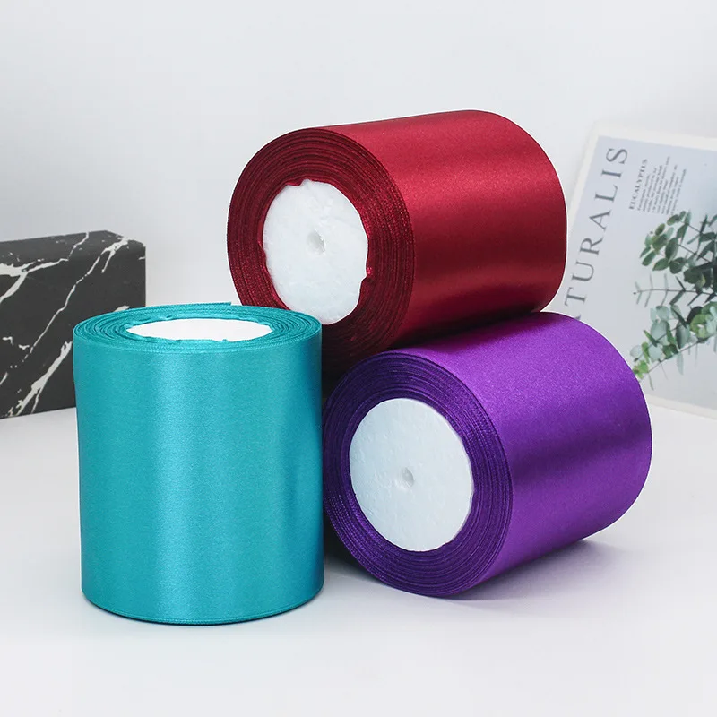 wholesale 10cm slit edge polyester satin ribbon roll for Graduation Sash