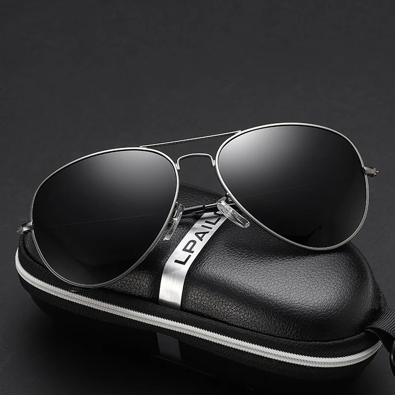 New Pilot Driving UV400 Sunglasses Alloy Leg Men Driving Fishing Polarized Sunglasses Driver TAC UV Protection Toad Glasses