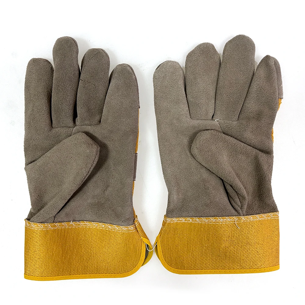 Cow split leather gloves with BOA Lining for working gloves warm lining