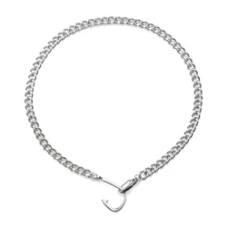 Craft Wolf FISHING HOOK Pendant Stainless Steel Chain  Couple Jewelry Trendy Necklace