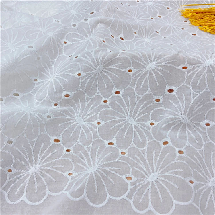 Wholesale Poplin Home Textile Fabric For T-Shirt Flowers Jacquard Fabric 100% Cotton Lace Fabric
