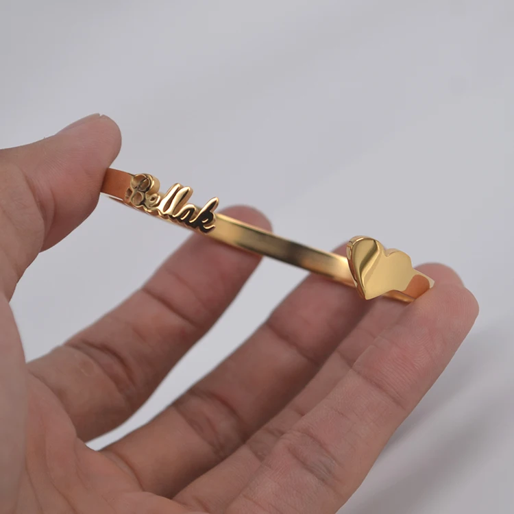 Wholesale Stainless Steel 18K Gold Custom Personalized Cuff Bracelet