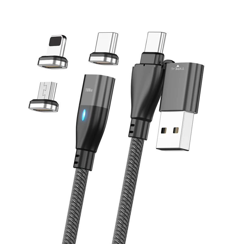 Magnet USB data cable 6 in 1 PD100W super quick charging cable for all mobile phones USB a+c plug charger adapter