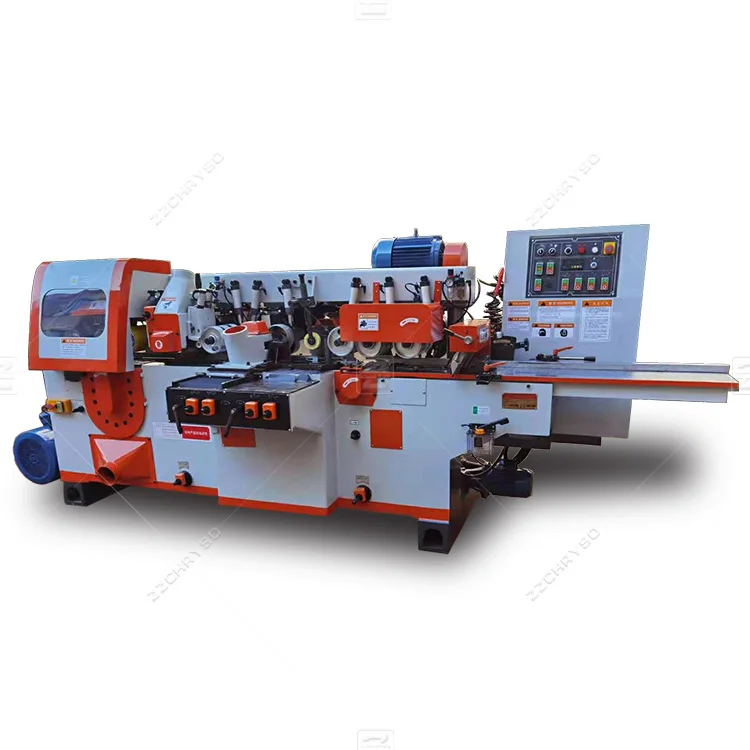 6 Axis Four 4 Side Planer Moulder Woodworking Four Sided Wood Thicknesser Planer Moulder 6 Head Four Side Planer