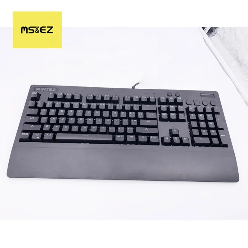 
Full Backlit Gaming Keyboard Wired RGB Mechanical Keyboard Multimedia Music Volume Gamer Keyboard With Wrist Rest 