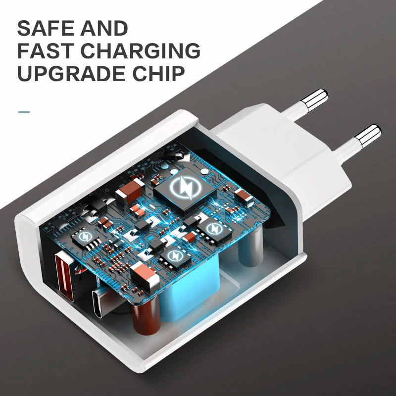  Dual multi port outlet USB c pd 20w charger usb wall fast phone for