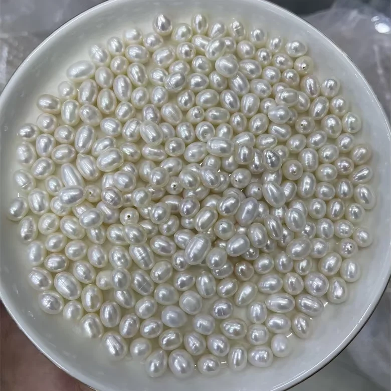 Wholesale 6-7mm 7-8mm 9-10mm Natural rice pearl loose pearl natural freshwater loose pearl strand for bracelet necklace making