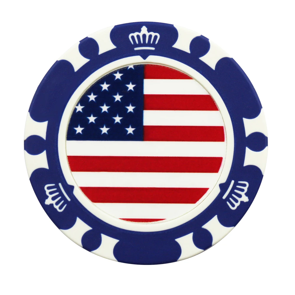 Best Quality Stickers Clay Chip Golf Ball Marker Poker Chips Custom golf poker chip
