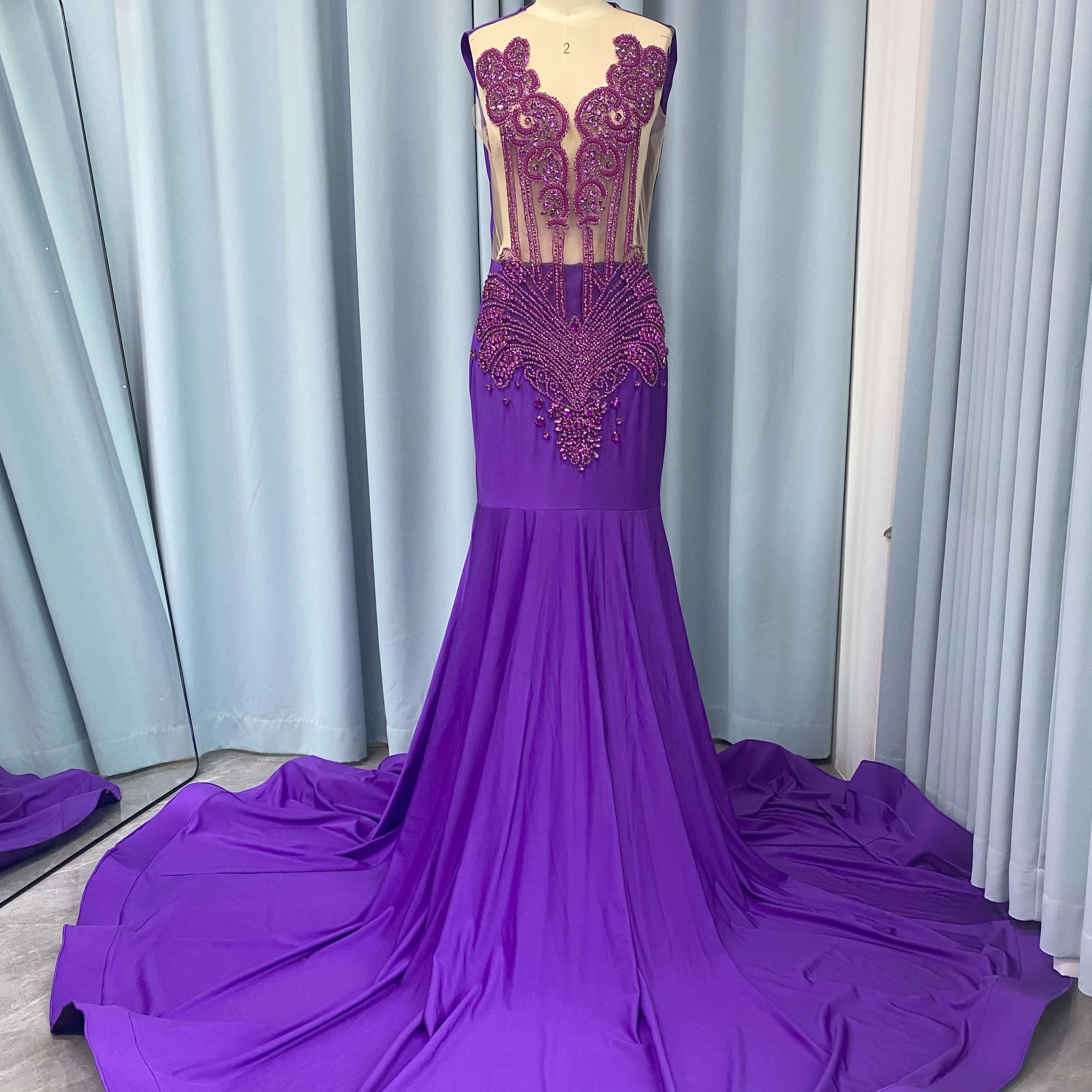 luxury mermaid beige cocktail dress for big princess model wedding dresses 2024 ball gown sleeveless box