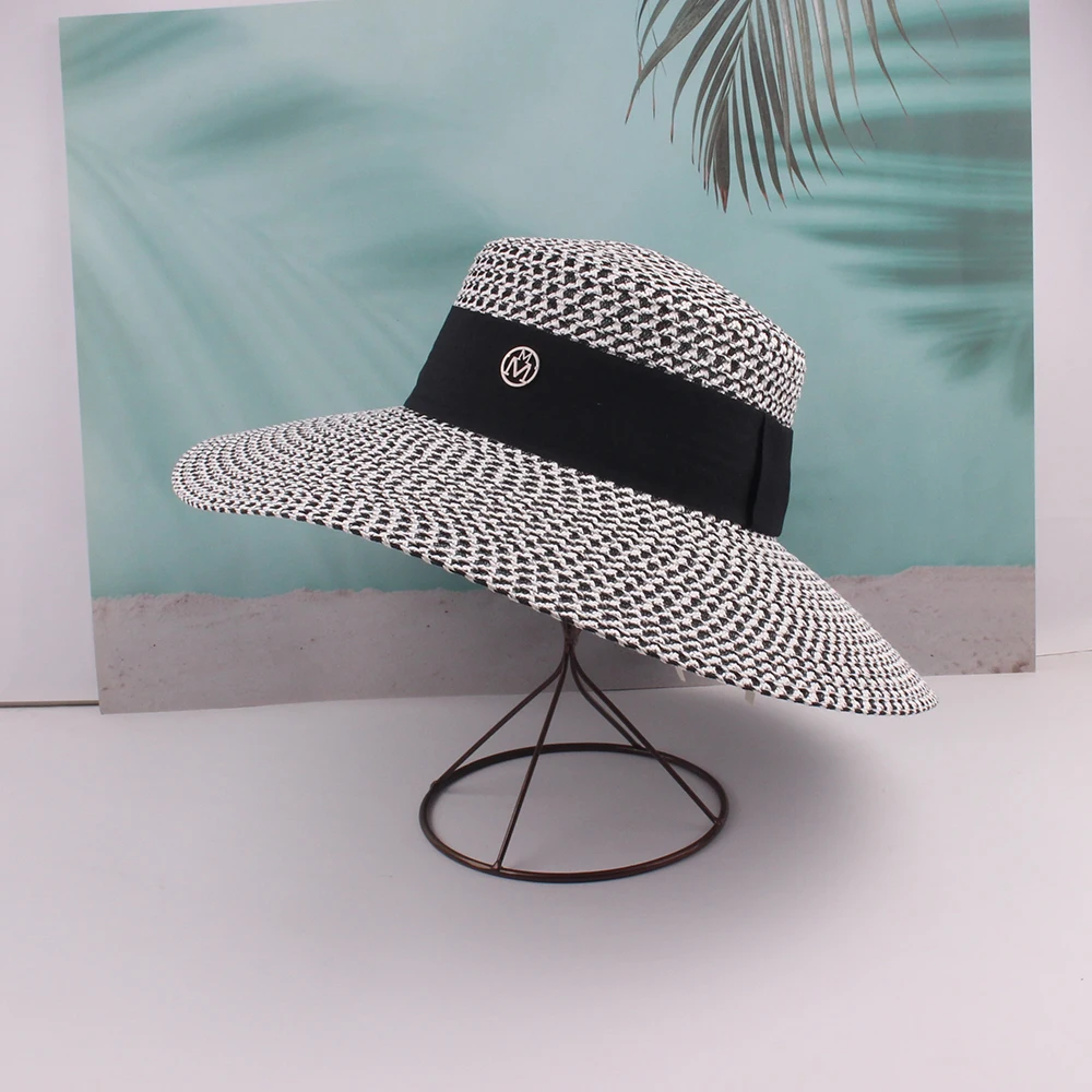 Custom Logo Summer Top Hats with Large Wide Brim Wholesale New Design Floppy Beach Straw Sun Hat Fashion Strohhut Sunhat