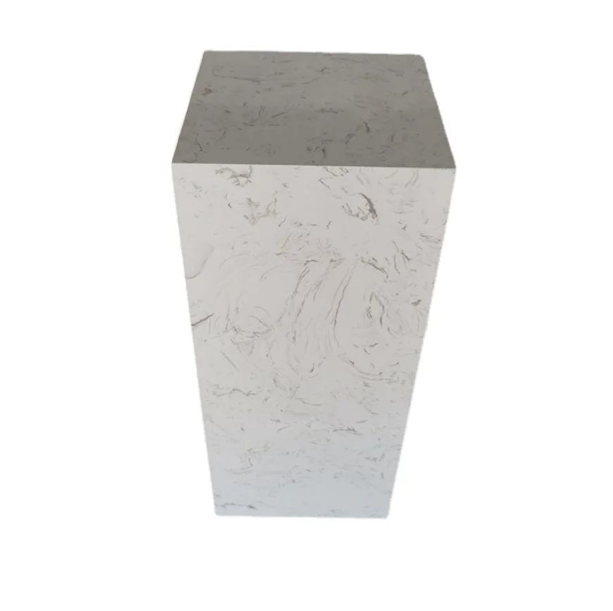 factory  Custom Modern marble Home Decor Pillar white artificial stone hollow Stand marble Plinth