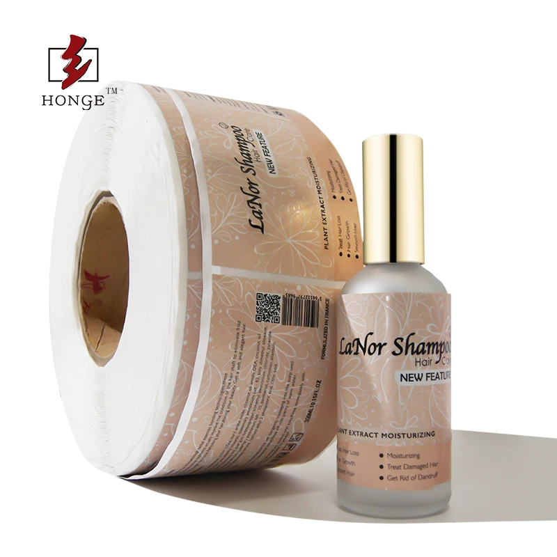 HONGE Personalized Waterproof Self Adhesive Label Sticker Diecut Stickers Matte Sticker Roll Custom PVC Label For Bottle/Glasses