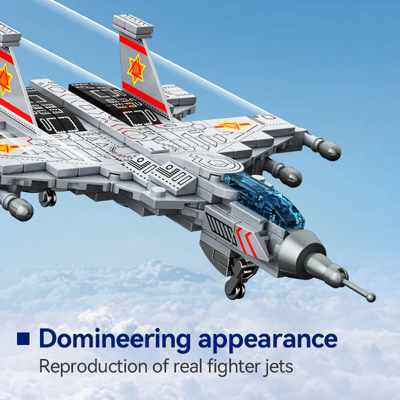 CAYI New Arrivals Military Series J-15 Fighter Jet Building Blocks Toys Set