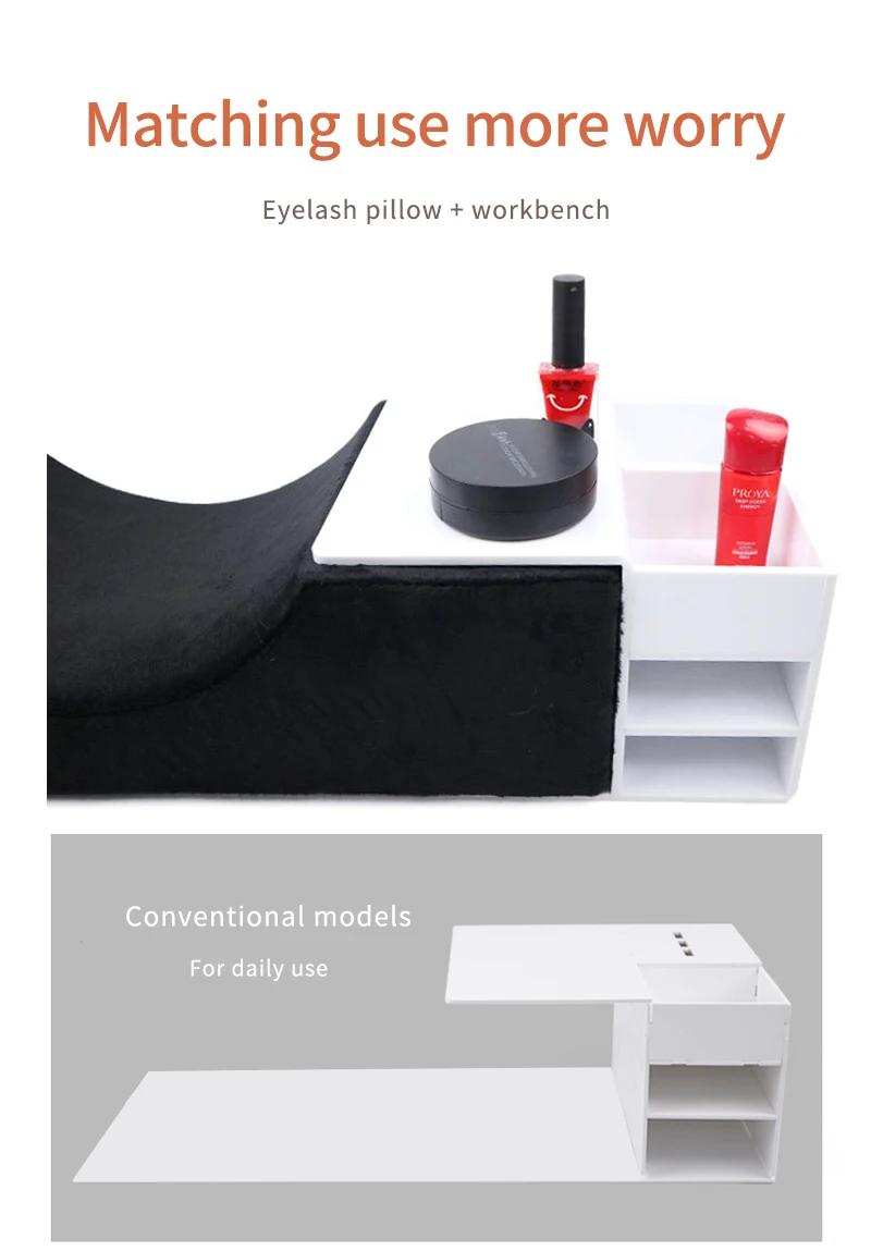 Custom Colorful Decoration Eyelash Extention Pillow 20x8x4.7 with Arylic Stand for Beauty Salon