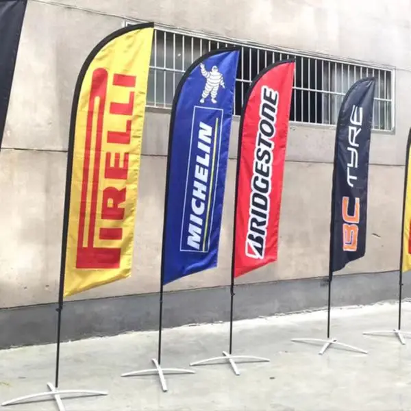 Outdoor Advertising Beach Banner Stands Custom Logo Bali Printing Polyester Teardrop Bow Flex Flying Beach Feather Flag