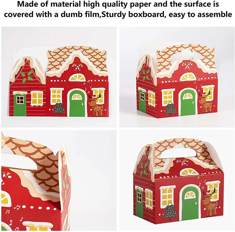 Christmas Cake Box Cardboard Treat Gift Boxes for Holiday Gift Christmas