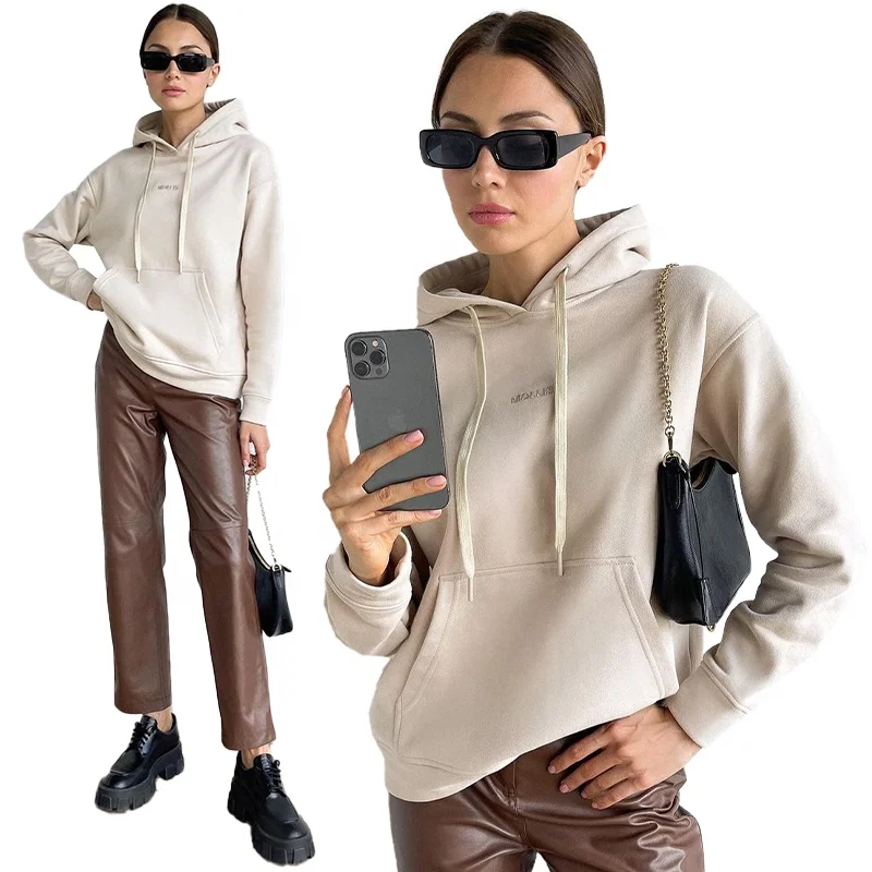 Женские толстовки могут быть изготовлены по индивидуальному заказу, только один образец, и 100 повседневных топов могут быть доставлены в партии быстро