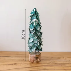 2022 New Log Christmas Tree Ornaments Forest Style Window Cafe Fairy Tale Decoration Theme Display