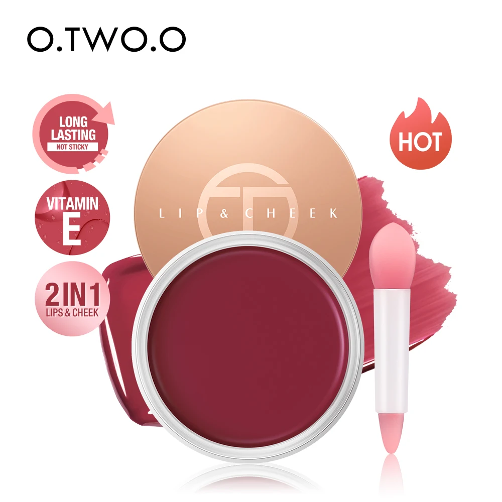 O.TWO.O Creamy Blusher 3 In 1 Lip Eyeshadow Blush Tint Makeup Cream Blusher Stick Single Palette Pink Blush For Girls