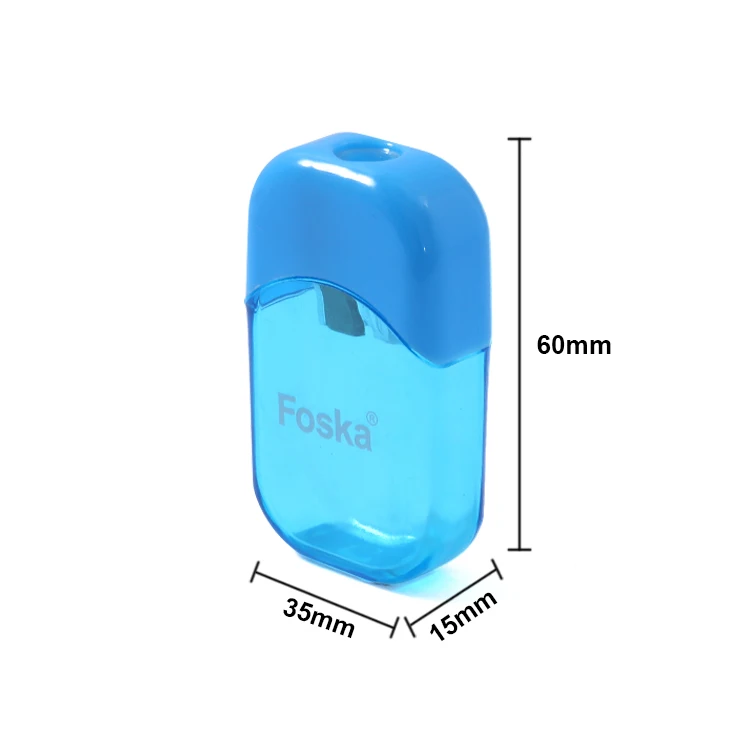 Foska Colored Pencil Sharpeners Hand Held Small Compact Pencil Sharpener for Kids with Lid Single 8mm Hole for Makeup Pencils